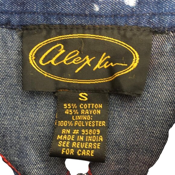 Alex Ku Jacket Womens Small Embroidered Boho Button Up Festival Floral - Picture 6 of 13